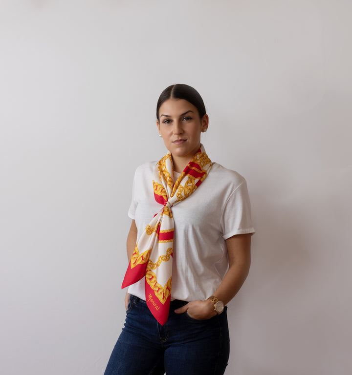 Foulard en sergé de soie de la collection monfaifoulard.com